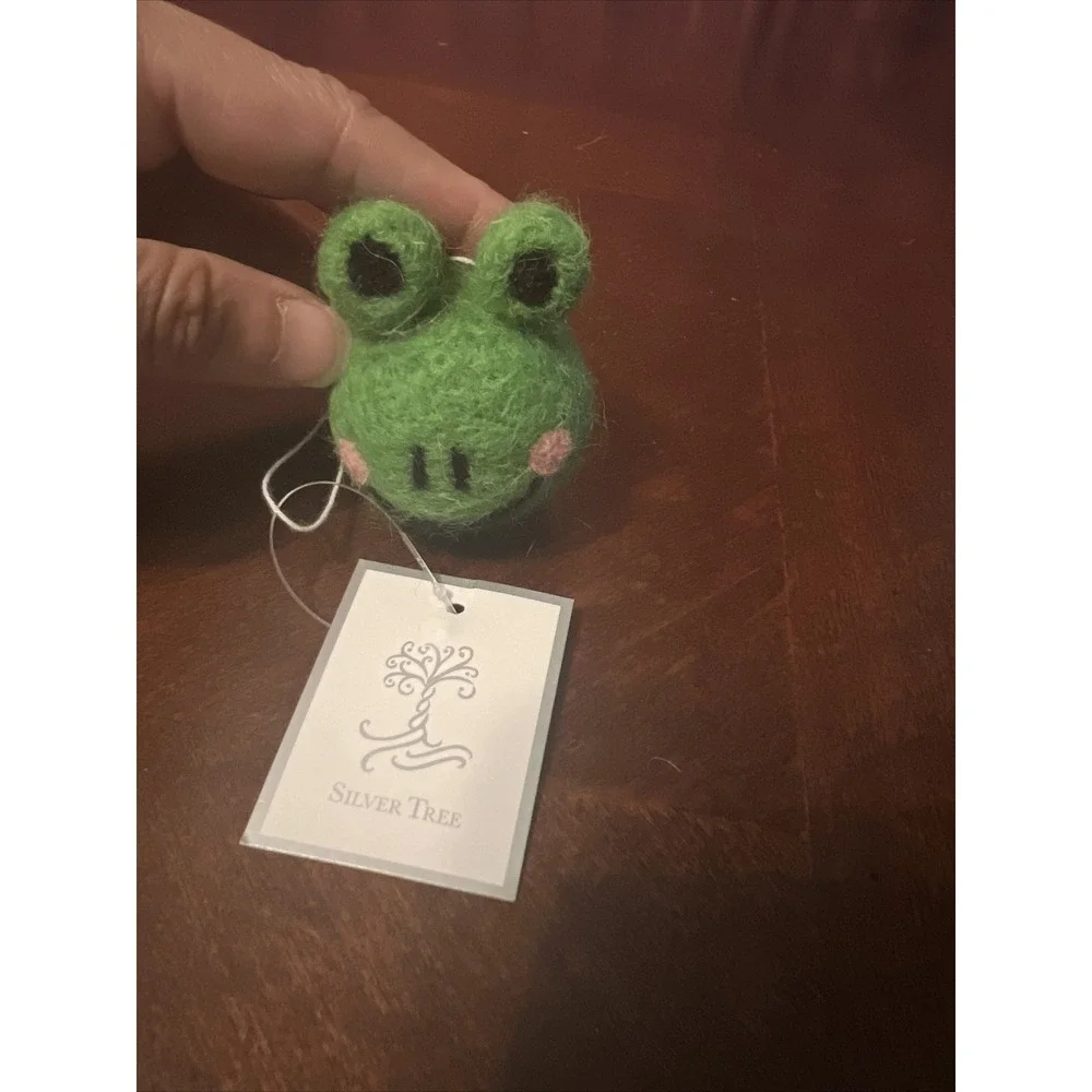 silver tree holiday felt frog‎ ball ornament Christmas Decor Home Or Office